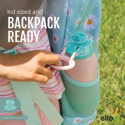 Ello Emma 14oz Kids Water Bottle - Vacuum Insulated, Leak-Proof, Straw & Carrying Handle | Perfect for School & Outdoor Activities