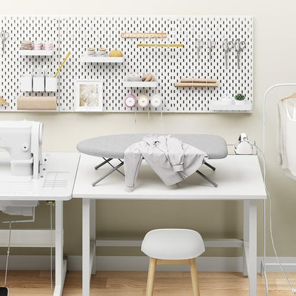 KINGBOARD Tabletop Ironing Board, Small Ironing Boards with Iron Rest, Folding Iron Board, Extra Thick Cover, Portable Tabletop Ironing Board with Non-Slip Feet, 30x12 Grey