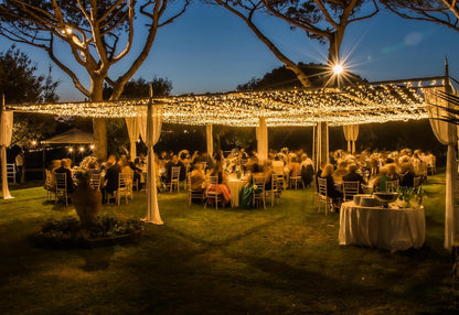 Solhice LED Curtain Lights - 20ft x 10ft Outdoor String Lights | 600 Warm White Twinkle LEDs for Wedding Decor