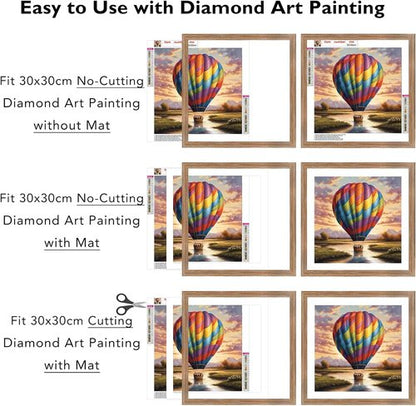 JCJMY Rustic Brown 12x12 Picture Frame - Includes 10x10 Mat for Diamond Art & Photos