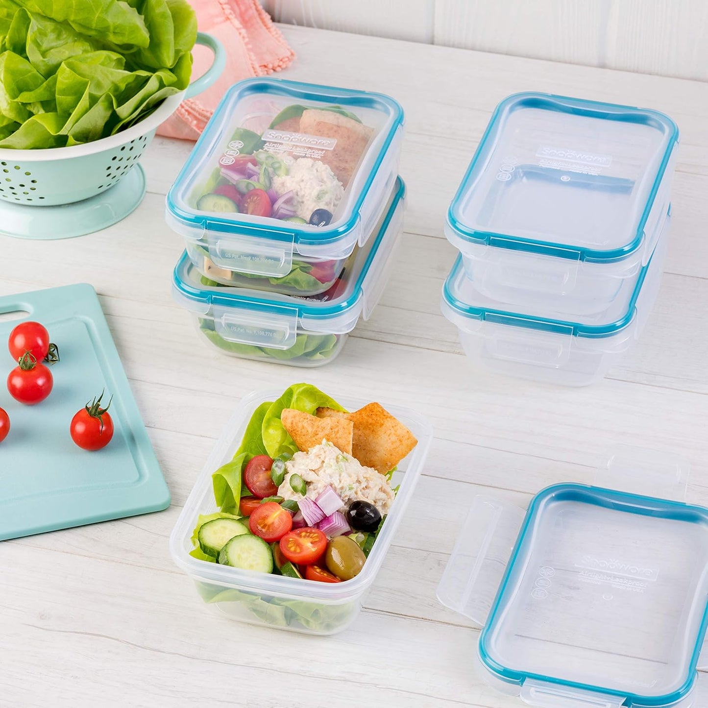 Snapware Food Storage Containers Set - 5-Pack Leakproof & Airtight 3-Cup Tupperware | BPA-Free, Microwave Safe
