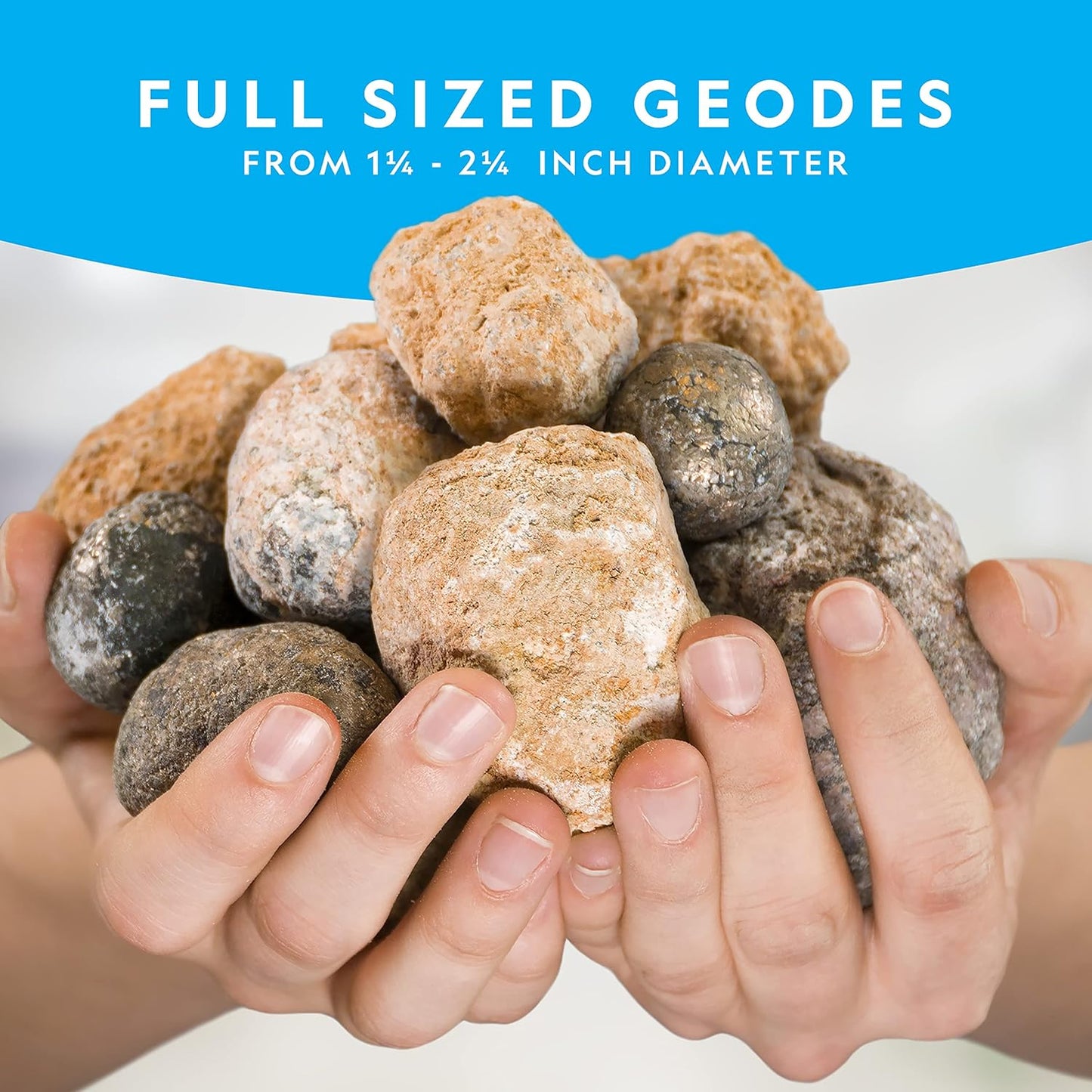 National Geographic Break Open Geodes Kit - 10 Premium Geodes with Goggles & Display Stands | Perfect STEM Science Gift for Kids