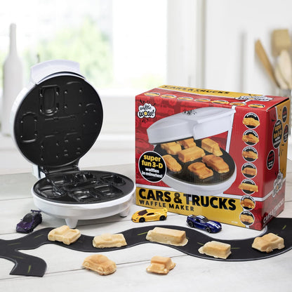 Skiennix Car Mini Waffle Maker - Create 7 Race Car & Truck Shaped Pancakes | Non-Stick Electric Waffler for Kids & Adults
