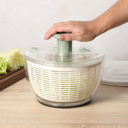 Sur La Table 6.3 Qt Salad Spinner | Essential Fruit & Vegetable Washer in Juniper Green