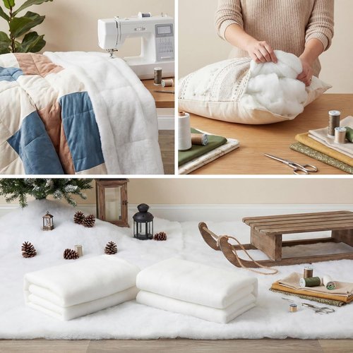 HunnmingRe Quilt Batting - Thick Fluffy Cotton for Sewing & Craft Projects | 58 Inch x 3 Ft
