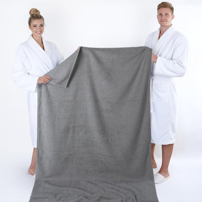American Soft Linen 100% Cotton 600 GSM Turkish 40x80 Oversized Bath Towel Sheet, Extra Large Adult Towels for Bathroom, Light Grey Bath Sheet