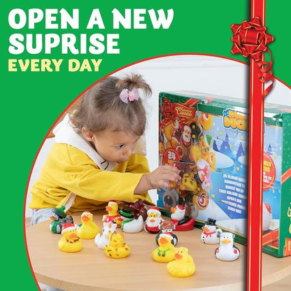 JOYIN Christmas Advent Calendar - 24 Rubber Ducks Countdown for Kids | Fun Bath Toys & Party Favors
