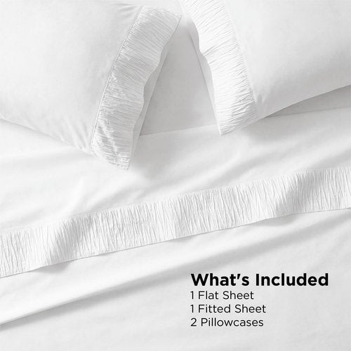Bedsure Queen Sheet Set - 4 Pieces Soft Queen Size Sheets - Breathable & Cooling - Hotel Luxury - Easy Care Polyester Microfiber Bedding for Women, Men, Bright White