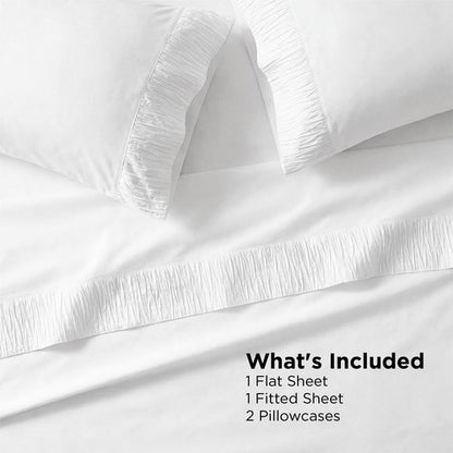 Bedsure Queen Sheet Set - 4 Pieces Soft Queen Size Sheets - Breathable & Cooling - Hotel Luxury - Easy Care Polyester Microfiber Bedding for Women, Men, Bright White