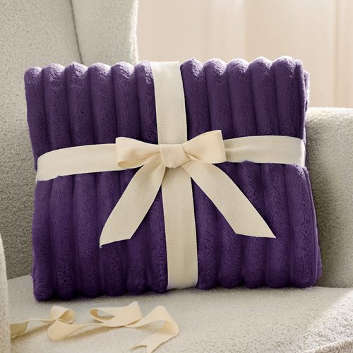 Bedsure GentleSoft Purple Fleece Blanket for Couch - Cozy Soft Blankets for Women, Cute Small Throws for Girls, 90x90 Inches