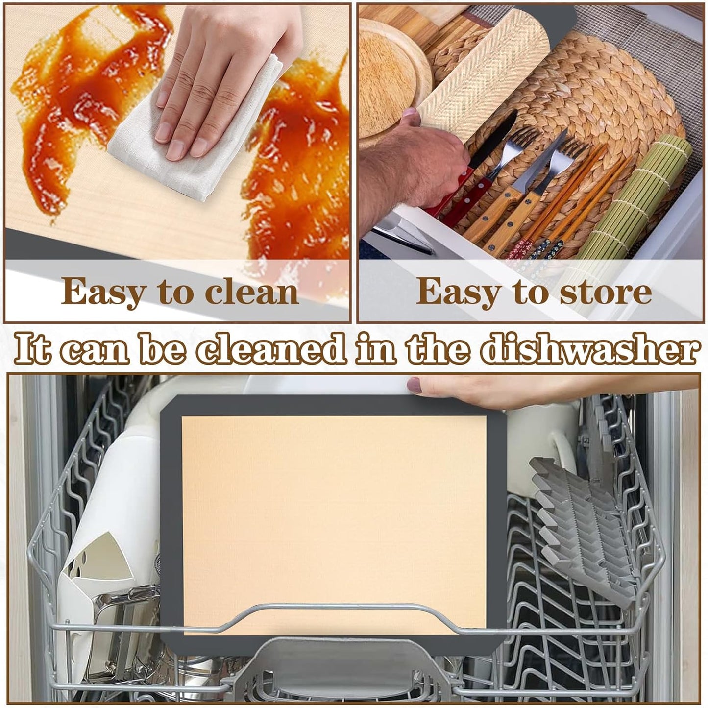 Ninsula Silicone Baking Mats - Non-Stick, Food Safe 2-Pack | 16.5"x11.6" for Cookies, Bread, Pizzas
