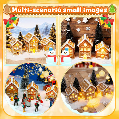 Regine Switzerland Christmas Gingerbread House Kit - 3PCS Mini Village Decorations for Festive Home Decor