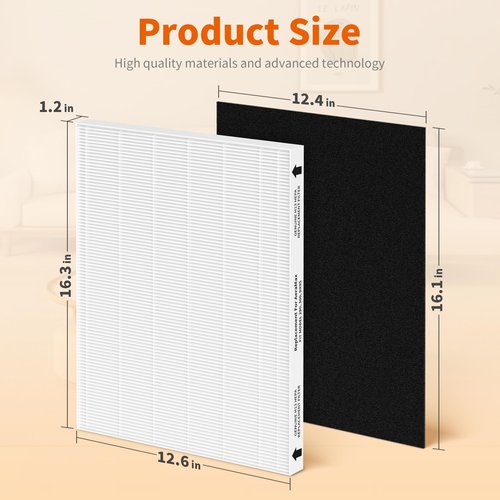 3 Sets AeraMax 300 HEPA Filter Replacement Compatible with Fellowes AeraMax 290/300/200/DX95 Purifier, HF-300/AP-300PH, Part# 9287201, 3 True Hepa Filters + 6 Activated Carbon Pre-filters