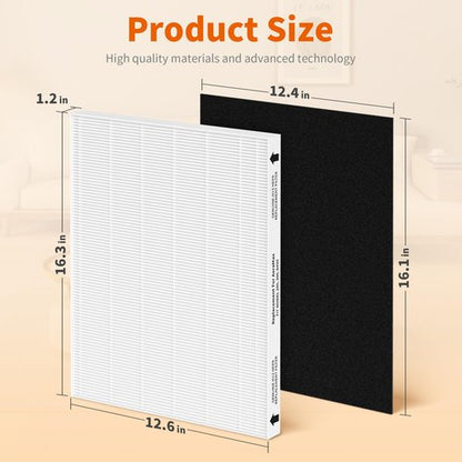 3 Sets AeraMax 300 HEPA Filter Replacement Compatible with Fellowes AeraMax 290/300/200/DX95 Purifier, HF-300/AP-300PH, Part# 9287201, 3 True Hepa Filters + 6 Activated Carbon Pre-filters
