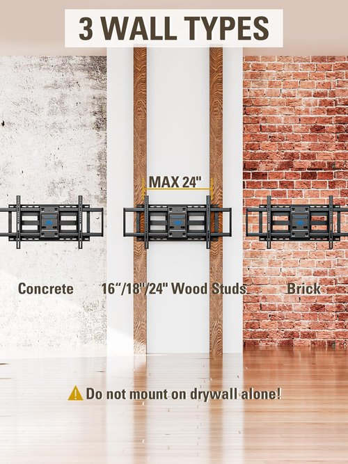 Mounting Dream TV Wall Mount TV Bracket for Most 42-90 Inch TV, Pre-Assembled Full Motion TV Mount with Articulating Arms, Max VESA 800x400mm 132 lbs. Loading, Fits 16", 18", 24" Studs, MD2298-XL