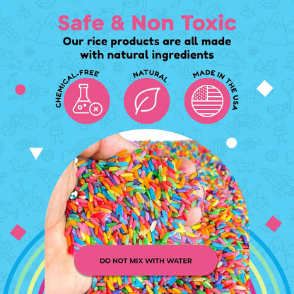 Rainbow Rice | Non-Toxic Sensory Bin Filler for Educational Play - 2 LB (4 Cups)