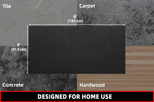 Gymcope Treadmill Mat, 7'x3'/6'x3'/6'x2.5'/5.6'x2'/4'x2', 6mm Shock and Noise Absorbing Workouts Mat for Home Gym, Ideal Floor Protecting Gym Equipment Mat, Compatible with Peloton Bike