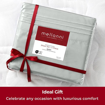 Mellanni Extra Deep Full Sheets - 4 PC Iconic Collection Bedding - Hotel Luxury, Ultra Soft, Cooling Bed Sheets - Wrinkle, Fade, Stain Resistant (Full, Spa Mint)