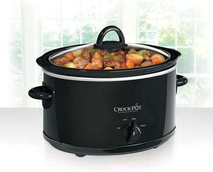 Crock-Pot 4-Quart Manual Slow Cooker - Versatile Cooking in Sleek Black Finish