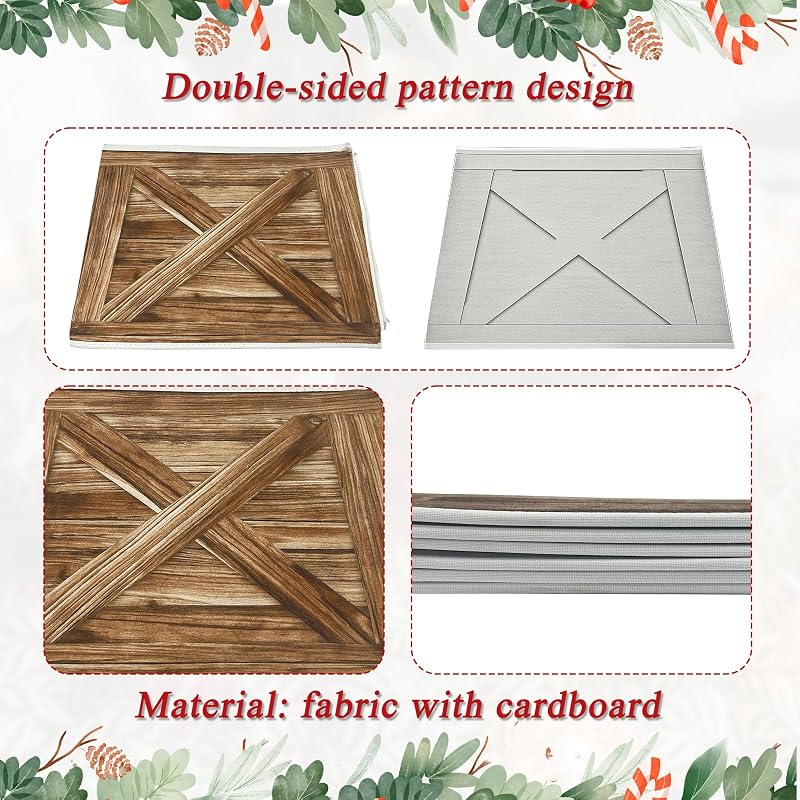 31 Inch Christmas Tree Collar - Hexagon Fabric Stand Cover (OurWarm) - Reversible Brown/Gray