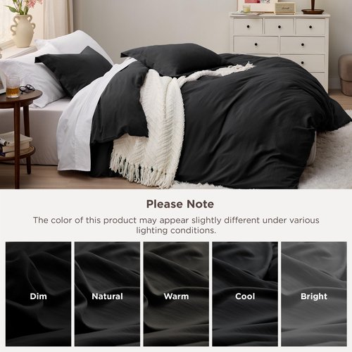 Bedsure Black California King Duvet Cover - Prewashed Cotton-Like Polyester Extra Soft Bedding Set, Includes 1 Cal King Duvet Cover 104x98 Inches with Zipper Closure & 2 Pillow Shams, No Comforter