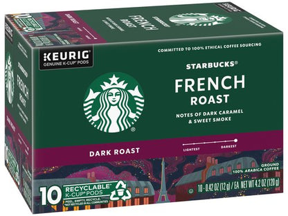 Starbucks Coffee K-Cup Pods, French Roast, 10 CT