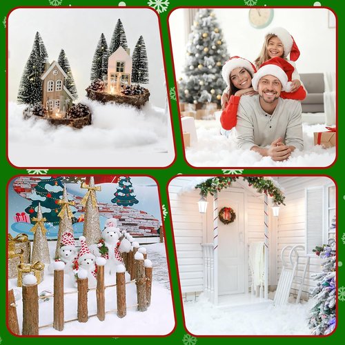 Fake Snow Blanket - Thickened 3 x 8 Ft Christmas Blanket for Holiday Decor & Party Backdrop