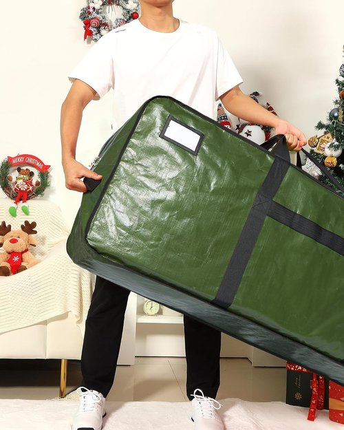 HOMEST Christmas Tree Storage Bag - Zippered Design with Reinforced Handles | Fits 4.5-7ft Artificial Trees, Green