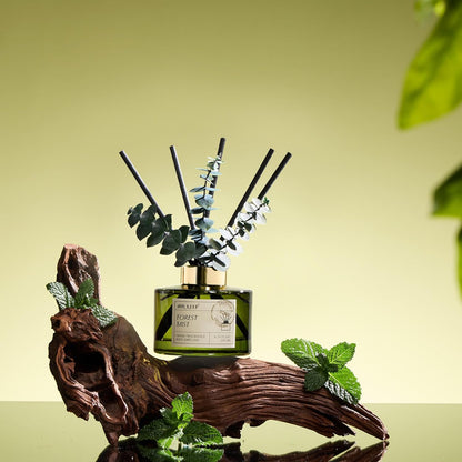 Airkeep Reed Diffuser Set - Forest Mist Scent with 6.76 Fl Oz Essential Oils | 3 Leaves & 8 Sticks for Home Decor