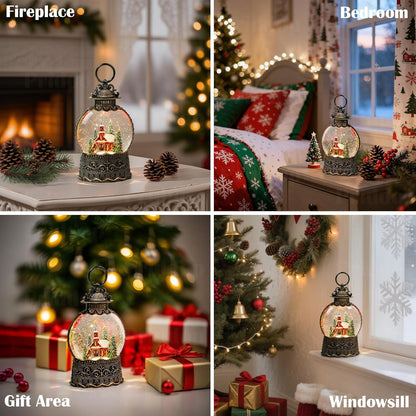 Priddop Village Snow Globe | Musical Christmas Decoration with Snowman Scene - 10.6 Inch