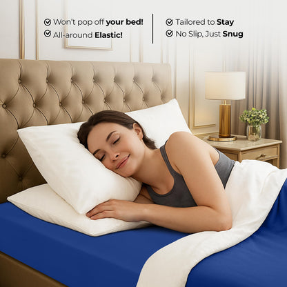 Utopia Bedding King Fitted Sheet - Bottom Sheet - Deep Pocket - Soft Microfiber - Shrinkage and Fade Resistant-Easy Care -1 Fitted Sheet Only (Royal Blue)
