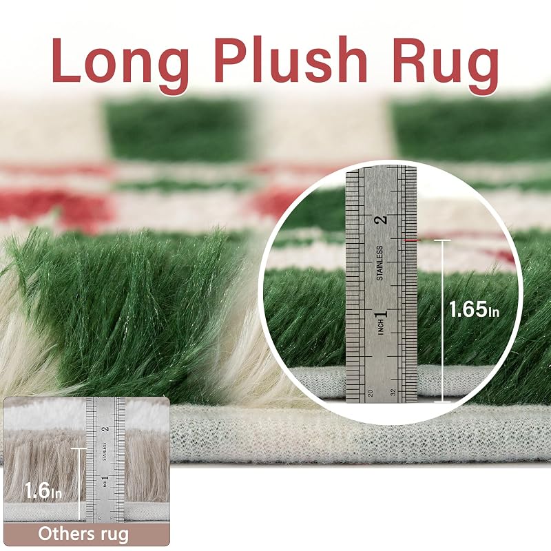 Christmas 4' x 6' Area Rug for Kids Room - Soft Fluffy Shag Carpet (Variation: Christmas+4' x 6' Rectangular)