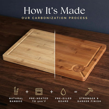 Skiennix 3-Piece Bamboo Cutting Board Set - Eco-Friendly, Pre-Oiled & Non-Toxic | Perfect for Kitchen Use
