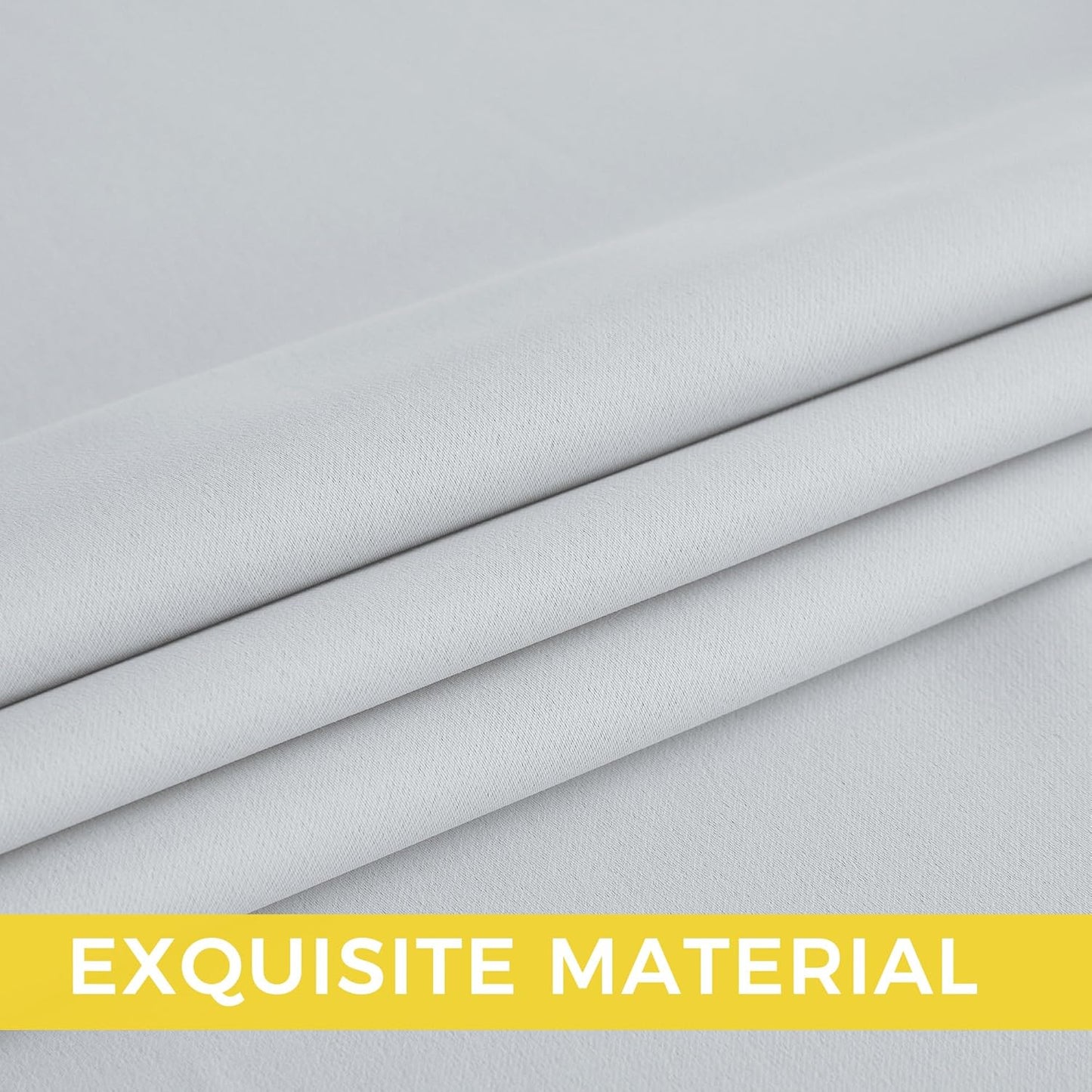 NICETOWN Room Darkening Curtains - Greyish White Drapery Panels, Set of 2 | 52" x 63" Size