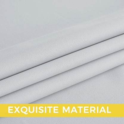NICETOWN Room Darkening Curtains - Greyish White Drapery Panels, Set of 2 | 52" x 63" Size