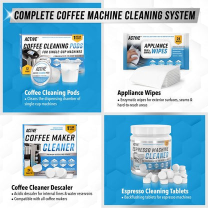 ACTIVE Coffee Machine Descaler Descaling Solution - 32oz (8 Uses) Compatible with Keurig,Nespresso,Breville,Delonghi, Jura, Ninja - Espresso Coffee Maker Cleaner,Coffee Pot Cleaning Limescale Remover