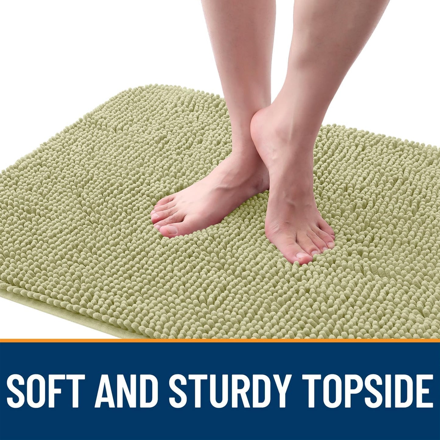 OLANLY Dog Door Mat - Absorbent Non-Slip Chenille for Muddy Paws | 45x27, Quick Dry, Vanilla