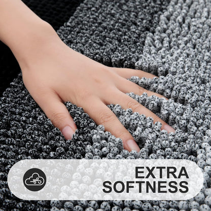 OLANLY Bathroom Rug - Extra Soft Chenille Shaggy Mat | Non-Slip, Machine Washable, 24 x 16 Inch, Black