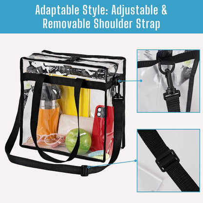 VENO Clear Tote Bag - Stadium Approved 2-Pack | Large Transparent Crossbody Bags for Events