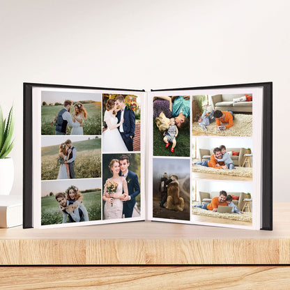 Photo Album Self Adhesive Pages for 4x6 5x7 8x10 Pictures Scrapbook Magnetic Photo Albums with Sticky Pages Books with A Metallic Pen for Baby Wedding Family 13.2x12.8 Black 60 Pages