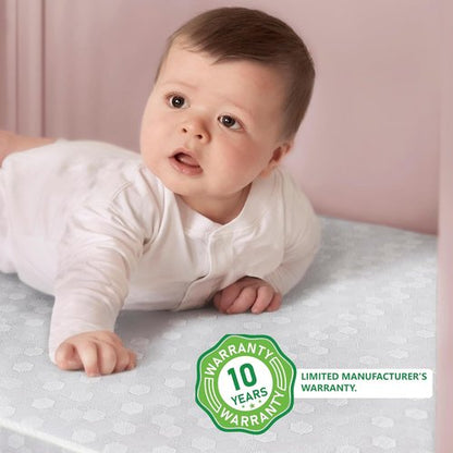 Dream On Me Baby Crib Mattress - Honeycomb Orthopedic Fiber Core for Optimal Support | Waterproof, 5” Thickness