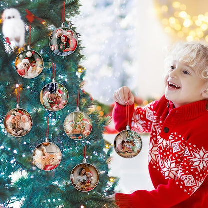 Jenaai 50 Pcs Clear Fillable Christmas Ornament Balls - 3.15 Inch Round Plastic