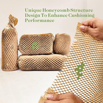Honeycomb Packing Paper - 15" x 262' Recyclable Cushioning Wrap Roll for Moving & Shipping | Khaki