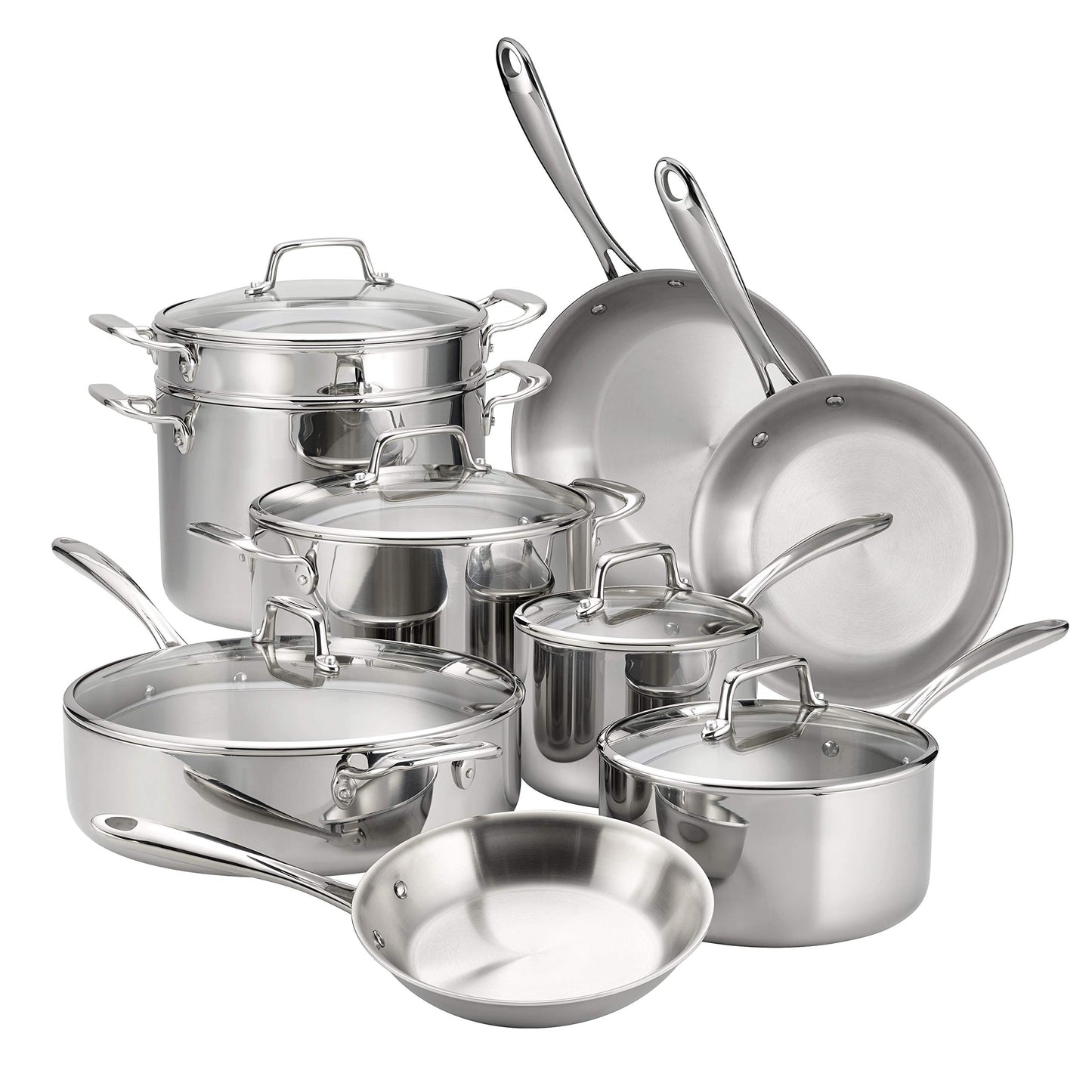 Tramontina Stainless Steel Tri-Ply Clad 8-Piece Cookware Set