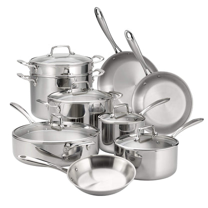 Tramontina Stainless Steel Tri-Ply Clad 8-Piece Cookware Set