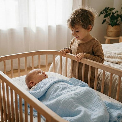 GLLQUEN Baby Muslin Swaddle Blankets - 3-Pack Unisex Receiving Blankets for Newborns | Elephant Design, 40 x 38 Inches
