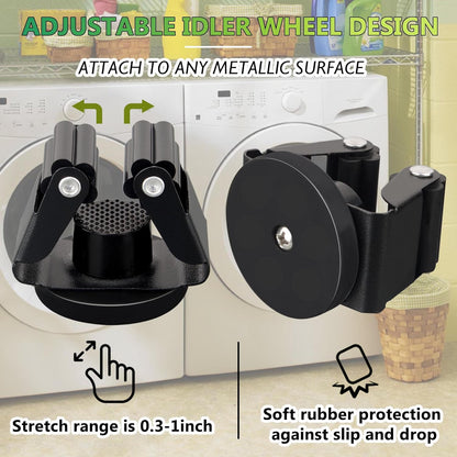 ULIBERMAGNET Magnetic Mop Broom Holder - Heavy Duty Wall-Mounted Storage Rack | Anti-Slip Design (2 Pack, Black)