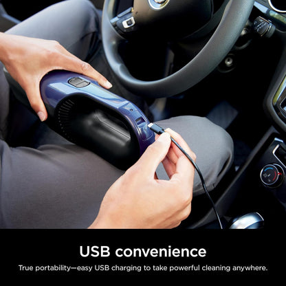 Shark Cyclone Handheld Vacuum - HyperVelocity Suction with 8" Crevice Tool | Navy Blue/Grey