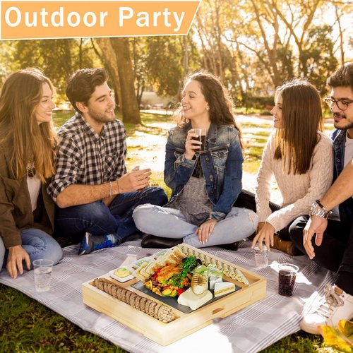 Cheese Boards Charcuterie Boards Gift Sets, Wood Bamboo Charcuterie Boards Set, Cheese Knife Set for Charcuterie Board, Slate Cheese Boards, Extra Large Charcuterie Board, Christmas Charcuterie Board