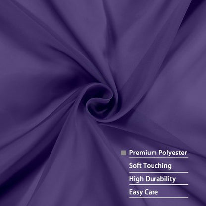 OWENIE Purple Sheer Curtains 63 inch Length 2 Panels Set, Rod Pocket Voile Fimly Sheer Drapes for Living Room/Bedroom, 2pcs, Each 42" W x 63" L